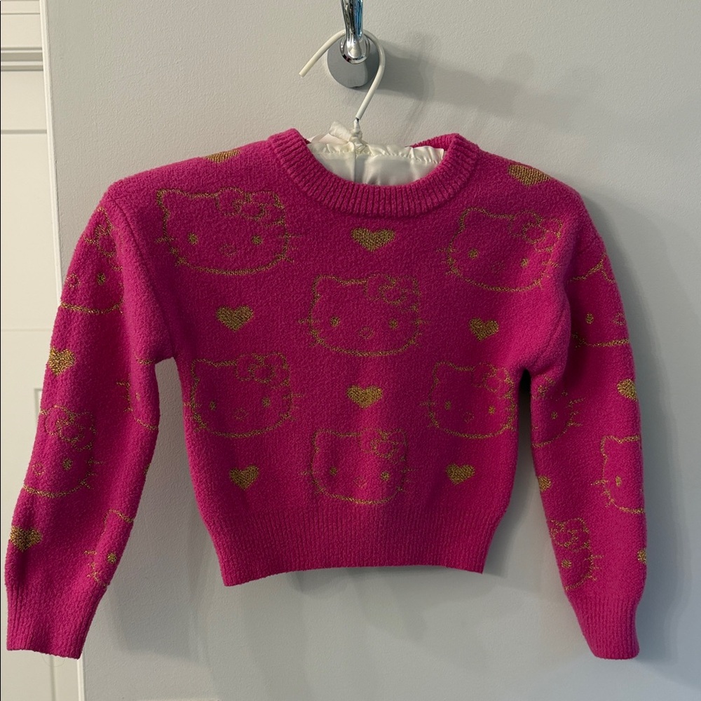 Hello Kitty Fuchsia‎ and Gold Sweater Girls Size 4/5 NWOT